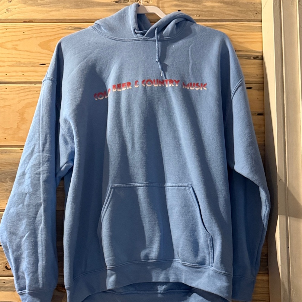 Zach Top Sky Blue Graphic Pullover Hoodie